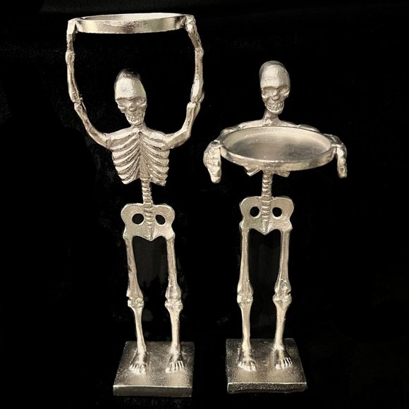 Accents Cast Metal Skeleton Halloween Pillar Candle Holders Poshmark